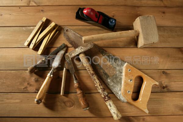 木工工具锯锤木带平面凿孔